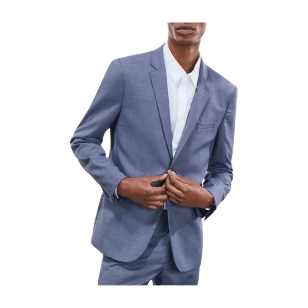 NWT The Kooples Men's Blue Wool Notch‎ Lapel Button Front Blazer Size FR52/US42